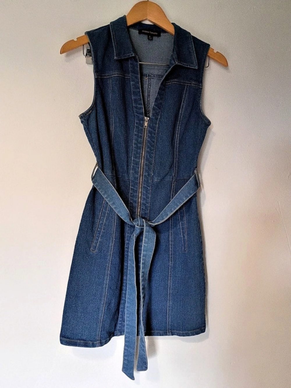 Jealous Tomato Denim  jean Mini Dress with Belt in Blue Like New